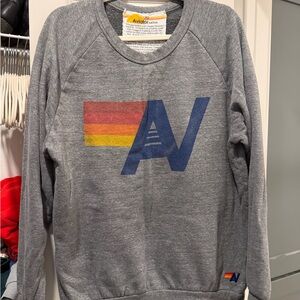 Aviator Nation Gray Sweater with Rainbow Logo